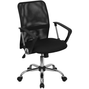 Flash Furniture Mid-Back Black Mesh Computer Chair w/ Chrome Finished Base Go- - All