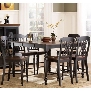 Homelegance Ohana 7 Piece Counter Height Dining Room Set in Black/ Cherry - All