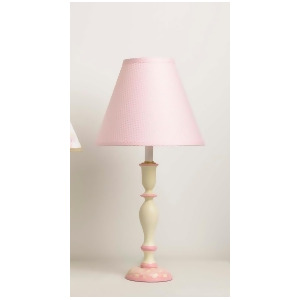 Yessica's Collection Pink Checked Ivory Lamp With Pink Check Shade - All