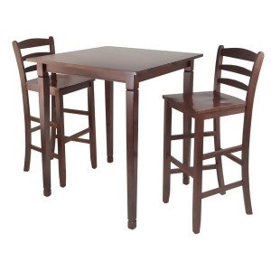 Winsome Wood Kingsgate 3 Piece High/Pub Dining Table w/ Ladder Back High Chairs - All