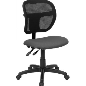 Flash Furniture Mid-Back Mesh Task Chair w/ Gray Fabric Seat Wl-a7671syg-gy-gg - All