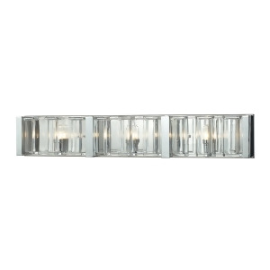 Elk Lighting Corrugated Glass 3 Light Vanity In Polished Chrome - All
