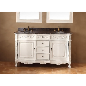 James Martin Traditions Costa Blanca 60 Double Granite Top Vanity In White - All