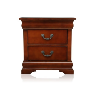 Furniture of America English Style Bedroom Nightstand In Brown Cherry - All
