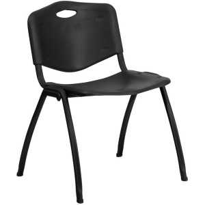 Flash Furniture Hercules Series 880 lb. Capacity Black Polypropylene Stack Chair - All