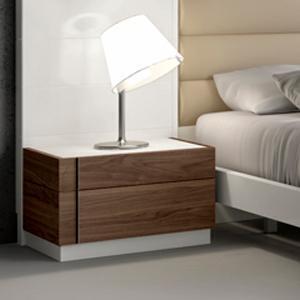 J M Furniture Lisbon Nightstand in White Walnut - All