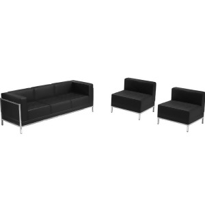 Flash Furniture Hercules Imagination Series Black Leather Sofa And Chair Set - All