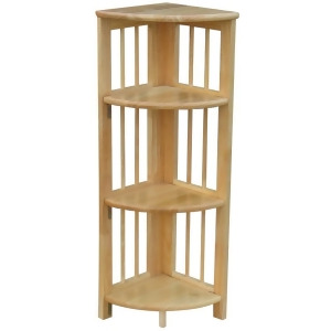 Yu Shan 4 Tier Corner Folding Bookcase In Natural - All