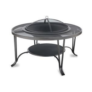 Uniflame Black Wood Outdoor Firebowl With Mesh Hearth - All