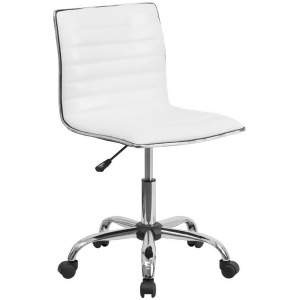 Flash Furniture Mid-Back Armless White Ribbed Designer Task Chair - All