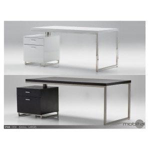Mobital Span Desk With File Cabinet In High Gloss White - All