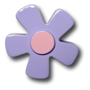 One World Pastel Daisy Purple Wooden Drawer Pulls Set of 2 - All