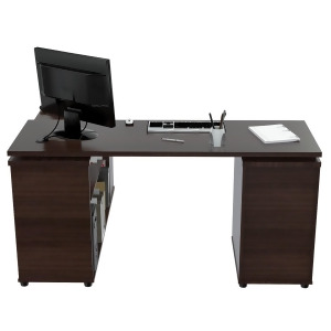 Inval America Shaped Computer Work Station In Espresso-Wenge - All