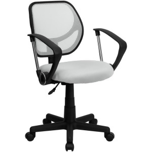 Flash Furniture Mid-Back White Mesh Task Chair Computer Chair w/ Arms Wa-307 - All