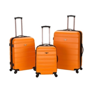 Rockland Orange Melbourne 3 Piece Luggage Set - All