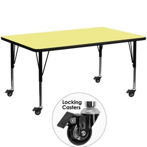 Flash Furniture Mobile 30 X 72 Rectangular Activity Table With Yellow Thermal - All