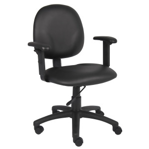 Boss Chairs Boss Diamond Task Chair In Black Caressoft w/ Adjustable Arms - All