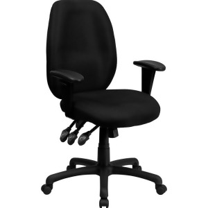 Flash Furniture High Back Black Fabric Multi-Functional Ergonomic Task Chair w/ - All
