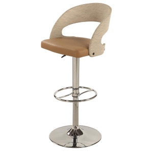 Chintaly 1391 Curved Round Back Pneumatic Stool In Khaki - All