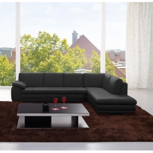 J M 625 Italian Leather Sectional In Black - All
