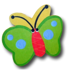 One World Butterfly Green and Yellow Back Wooden Drawer Pulls Set of 2 - All