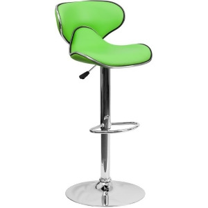 Flash Furniture Contemporary Cozy Mid-Back Green Vinyl Adjustable Height Bar Sto - All