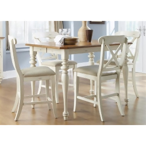 Liberty Furniture Ocean Isle Opt 5 Piece Gathering Table Set in Bisque with Natu - All