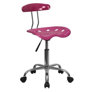 Flash Furniture Vibrant Pink Chrome Computer Task Chair w/ Tractor Seat Lf-2 - All