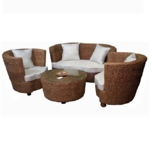 Entrada En2867 Seagrass 4 Piece Sofa Set With Coffee Tab - All
