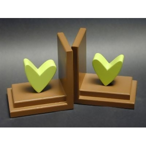 One World Lime Heart Bookends - All