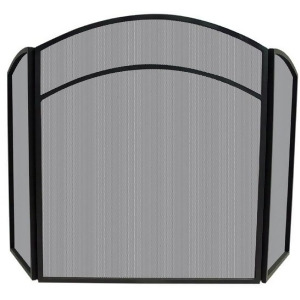 Uniflame S-1060 3 Fold Black Wrought Iron Arch Top Screen - All