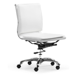 Zuo Lider Plus Armless Office Chair in White Set of 2 - All
