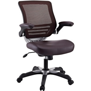 Modway Edge Leatherette Office Chair in Brown - All