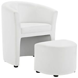 Modway Divulge Armchair And Ottoman In White - All