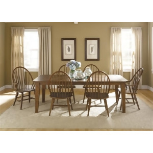 Liberty Furniture Hearthstone 7 Piece Rectangular Table Set in Rustic Oak Finish - All