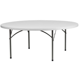 Flash Furniture 72 Inch Round Granite White Plastic Folding Table Rb-72r-gg - All