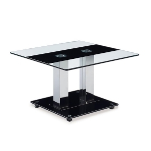 Global Usa T2108 Square Glass End Table w/ Silver Legs - All