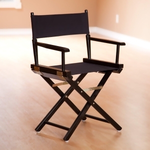 Yu Shan Director's Chair In Black Frame with Black Canvas - All