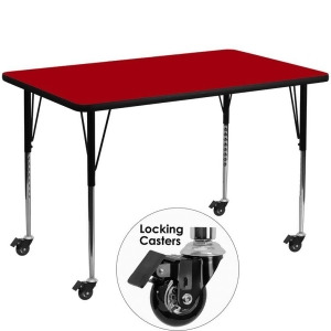 Flash Furniture Mobile 36 X 72 Rectangular Activity Table With Red Thermal Fus - All