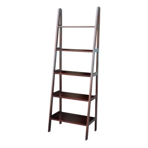 Yu Shan 5 Shelf Ladder Bookcase In Espresso - All