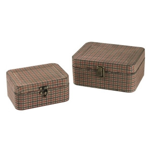 Sterling Industries 51-10107/S2 Set Of 2 Gingham Wrapped Boxes - All