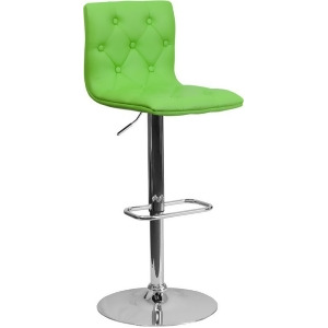 Flash Furniture Contemporary Tufted Green Vinyl Adjustable Height Bar Stool w/ C - All
