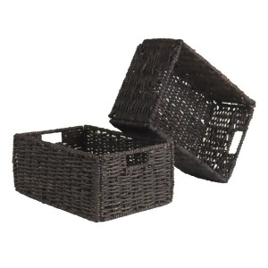 Winsome Wood Granville Set of 2 Medium Foldable Baskets - All