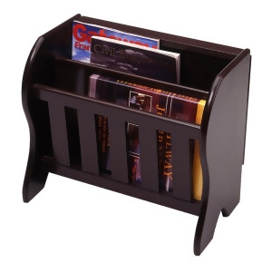 Winsome Wood Magazine Rack w/ Side Flip Top in Dark Espresso - All