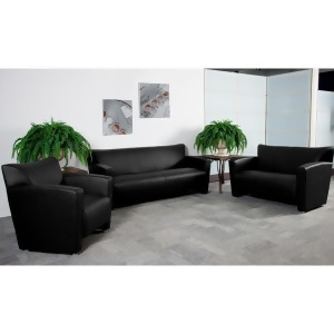 Flash Furniture Hercules Majesty Series Reception Set in Black 222-Set-bk-gg - All