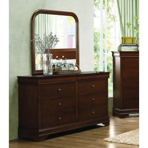 Homelegance Abbeville 6 Drawer Dresser Mirror in Brown Cherry - All