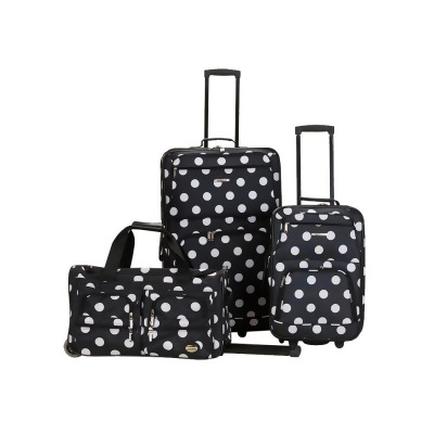 Rockland Black Dot 3 Piece Luggage Set 