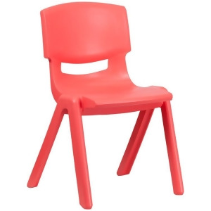 Flash Furniture Red Plastic Stackable School Chair w/ 15.5 Inch Seat Height Yu - All