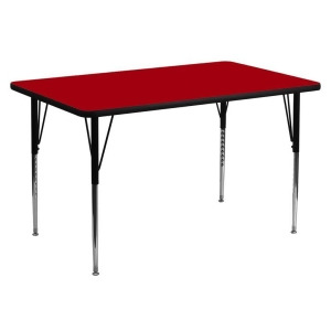 Flash Furniture 30 x 60 Rectangular Activity Table w/ Red Thermal Fused Laminate - All