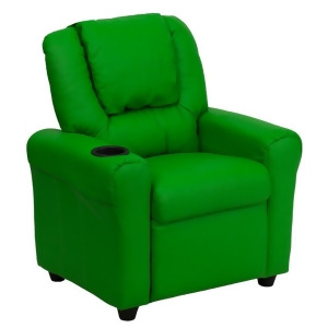 Flash Furniture Contemporary Green Vinyl Kids Recliner w/ Cup Holder Headrest - All